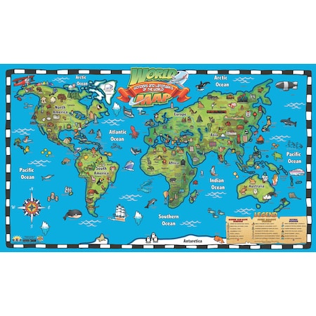 Popar Kids World Map Interactive Wall Chart with Free App WC04